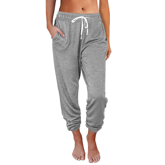 Damen bequeme Sweatpants mit Kordelzug und praktischen Taschen EB