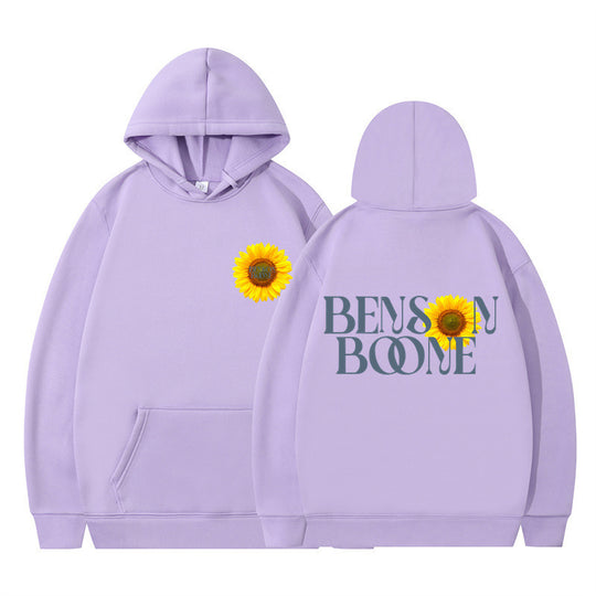 Damen Kapuzenpullover mit einzigartigem Sonnenblumenmotiv und bequemer Passform EB