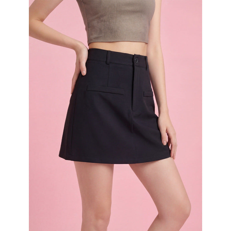 Damen Modischer Minirock mit eleganter Schnittführung und praktischen Taschen EB