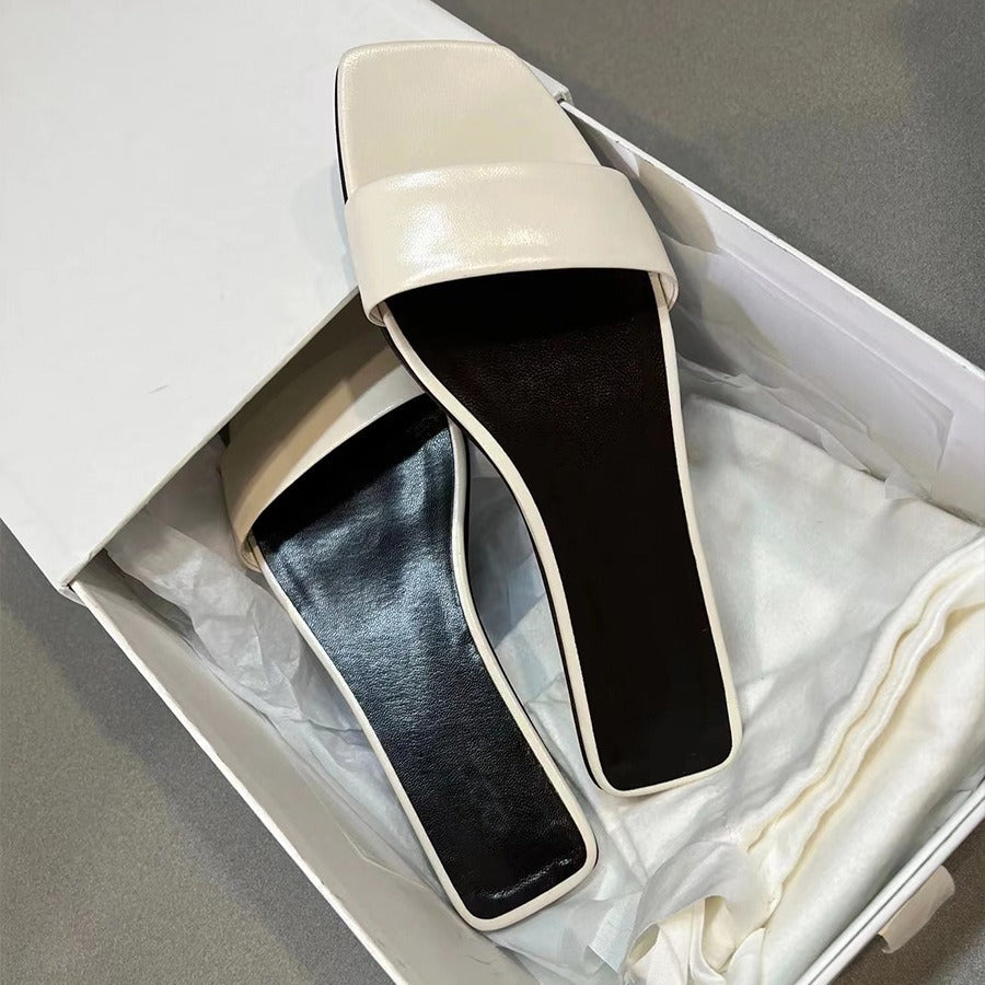 Damen Elegante und moderne Slides mit breitem Riemen EB
