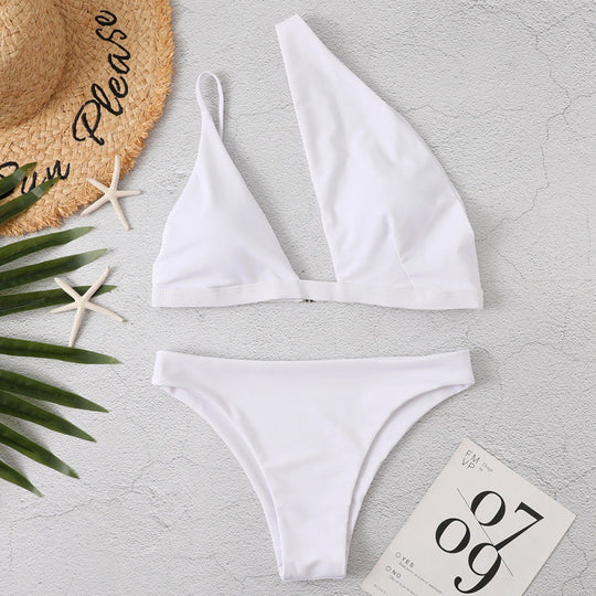 Damen Cut-Out Bikini mit asymmetrischem Oberteil und verstellbaren Trägern EB