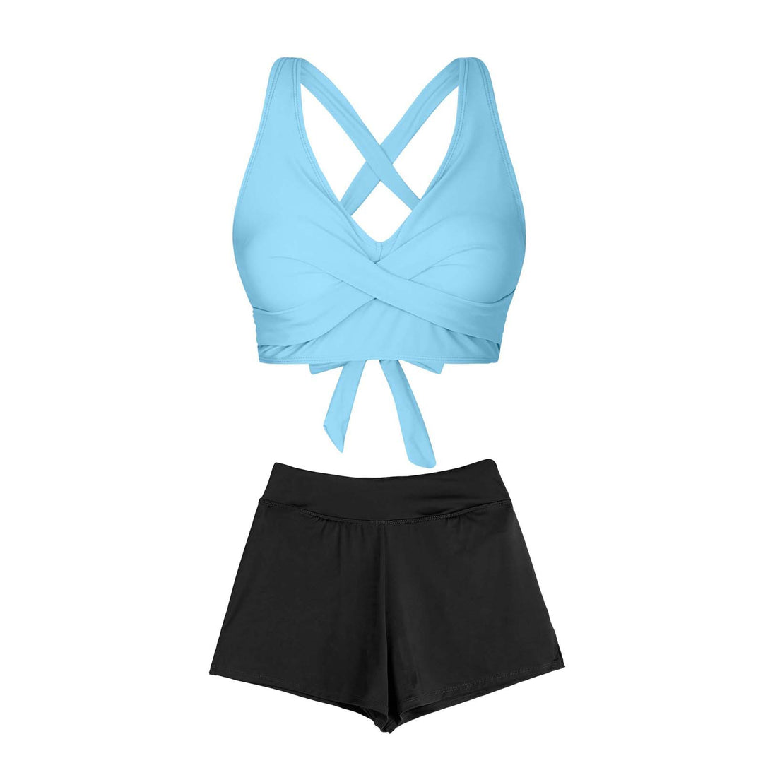 Damen Zweiteiliger Badeanzug mit floralem Design EB