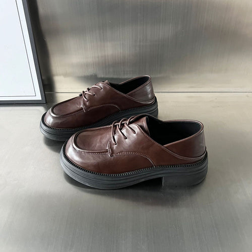 Damen Chunky Derby Schuhe mit bequemem Fußbett und modischem Design EB