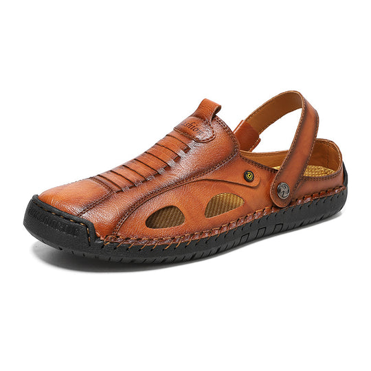 Herren Atmungsaktive Lederfreizeitschuhe mit offenem Fersendesign EB