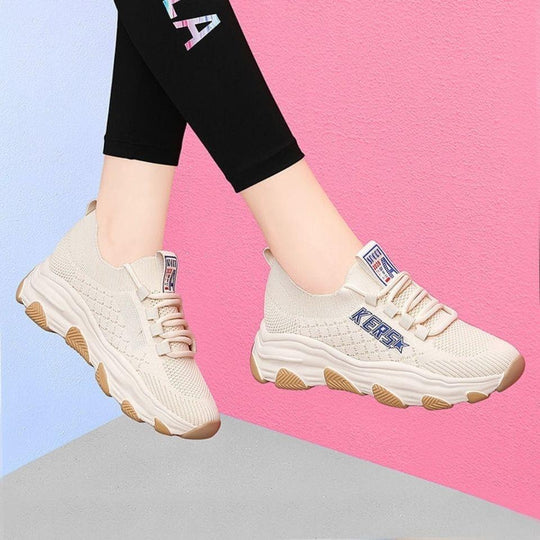 Damen Sportliche Sneakers mit flexibler Laufsohle und atmungsaktivem Obermaterial EB