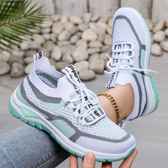 Damen Komfortable und atmungsaktive Sneakers mit elastischem Einstieg und flexibler Sohle EB