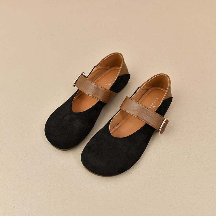 Damen bequeme Mary Jane Ballerinas mit dekorativem Riemen EB