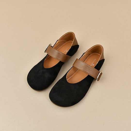 Damen bequeme Mary Jane Ballerinas mit dekorativem Riemen EB