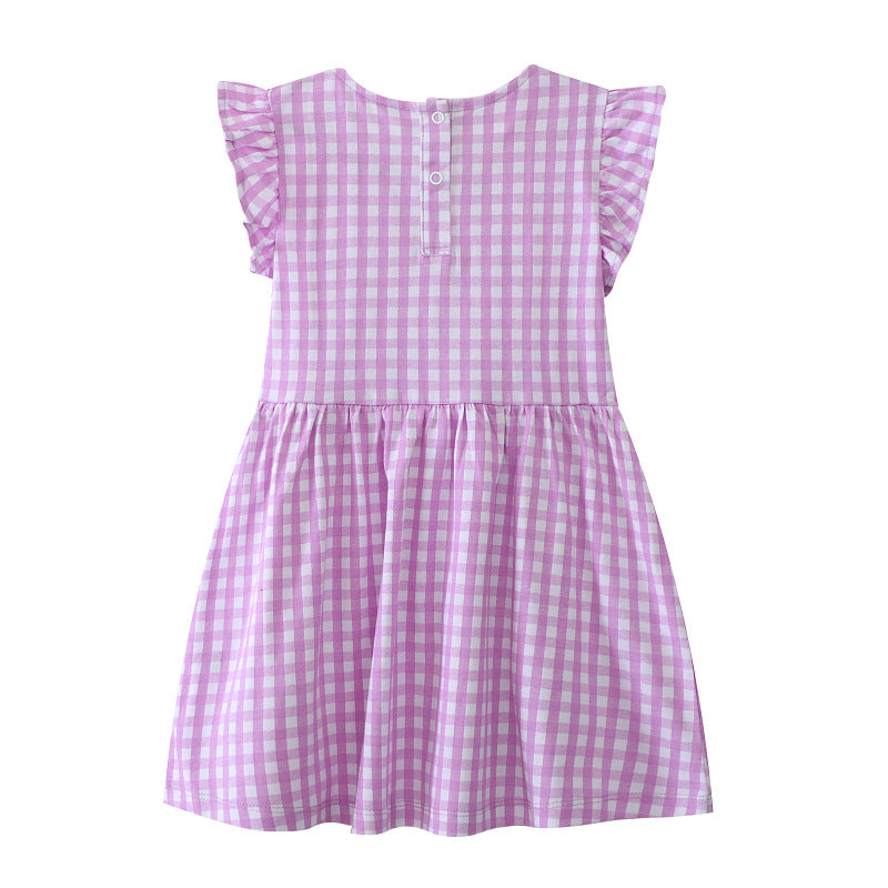 Mädchen Sommerkleid mit liebevollen Blumenstickereien EB