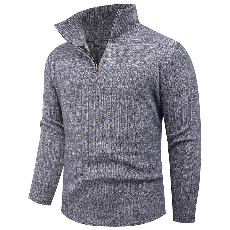 Herren eleganter Rollkragenpullover mit modernem Zopfdesign EB
