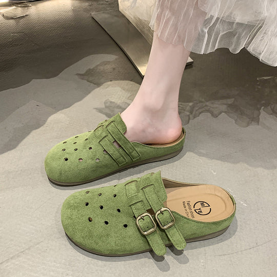 Damen bequeme Clogs mit doppeltem Schnallenverschluss EB