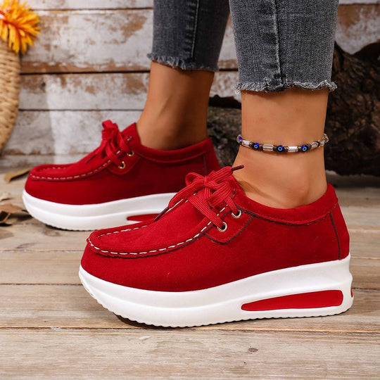 Damen Keil-Sneaker im Mokassin-Stil mit dämpfender Luftkissen-Plateausohle EB