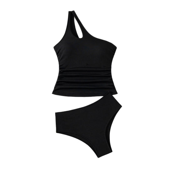 Damen Asymmetrischer Einteiler mit Raffung EB