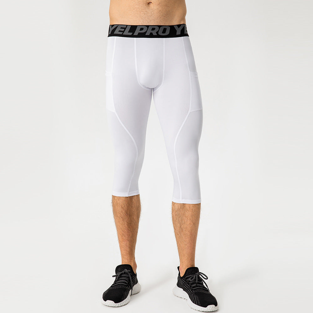Herren Sportliche Kompressions-Leggings mit praktischen Taschen und atmungsaktiver Technologie EB