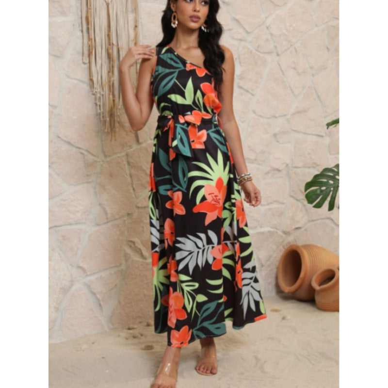 Damen Maxikleid mit floralem Design und schmalem Schnitt EB