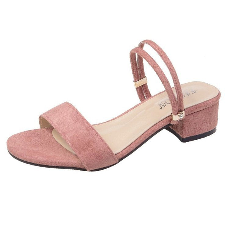 Damen elegante Sandaletten mit modischem Blockabsatz und geschwungenen Riemen EB