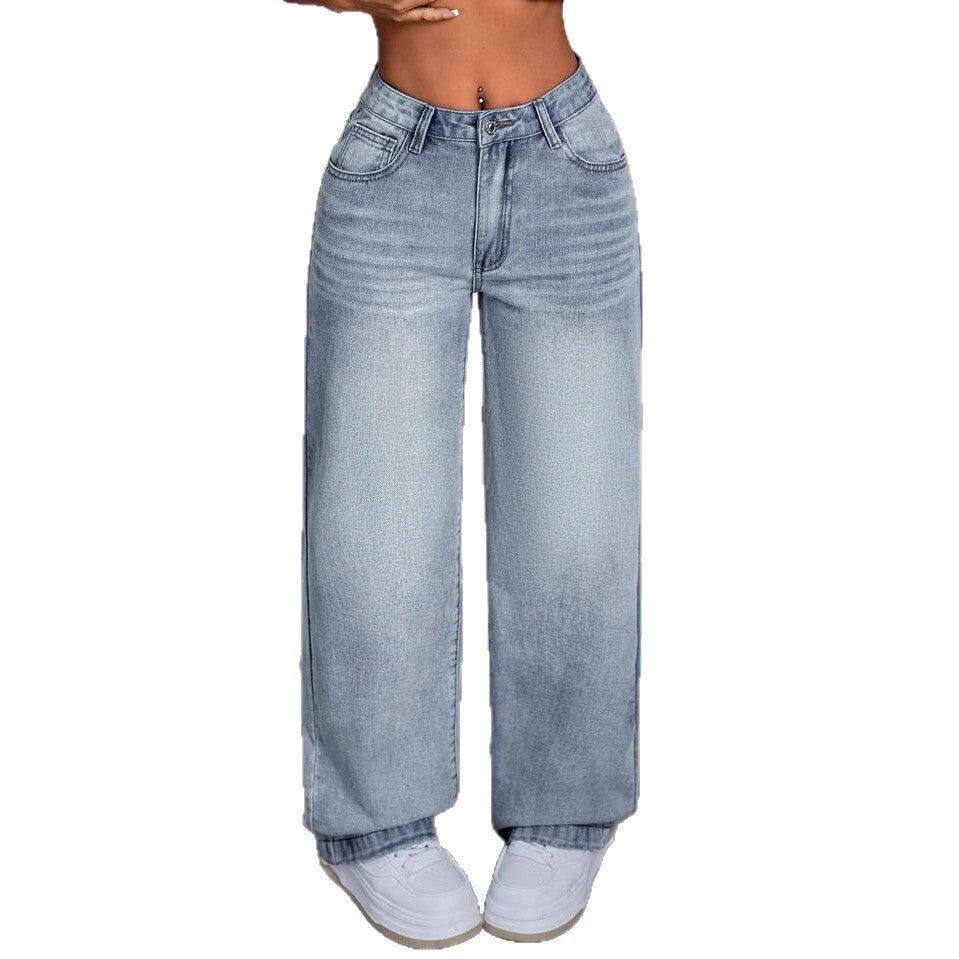 Damen Weite Jeanshose im Vintage-Stil EB