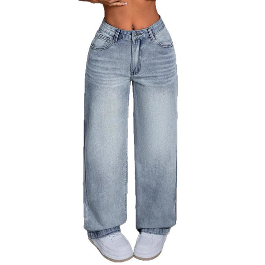 Damen Weite Jeanshose im Vintage-Stil EB