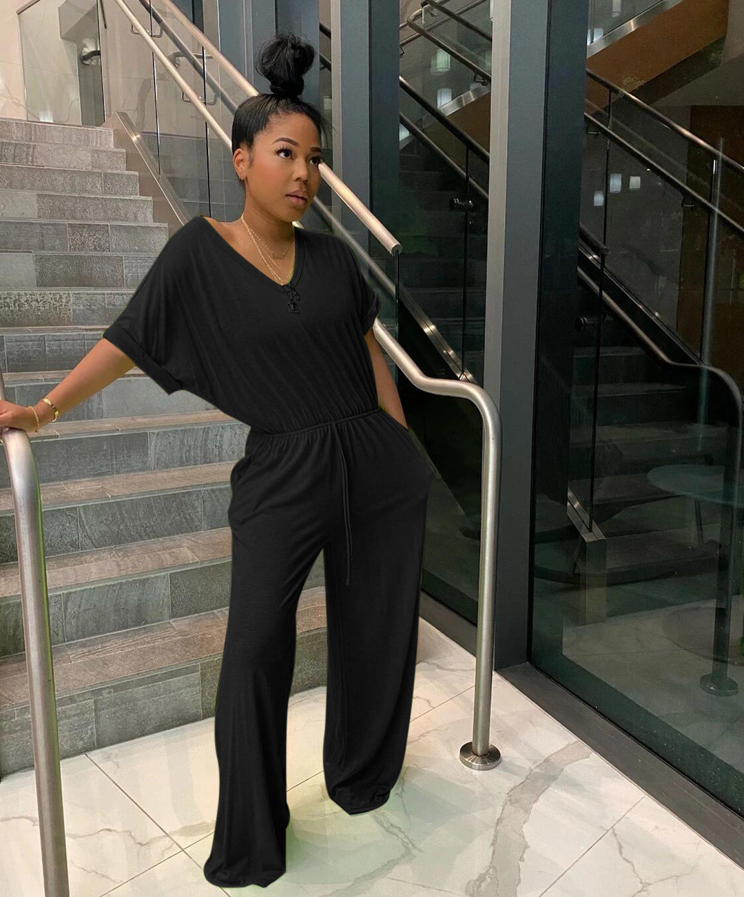 EB | V-Ausschnitt Jumpsuit für Frauen Jane