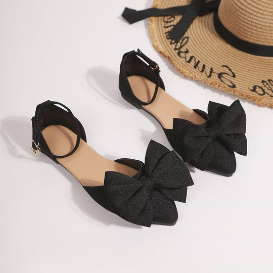 Damen elegante Slipper mit großer Schleifenapplikation EB