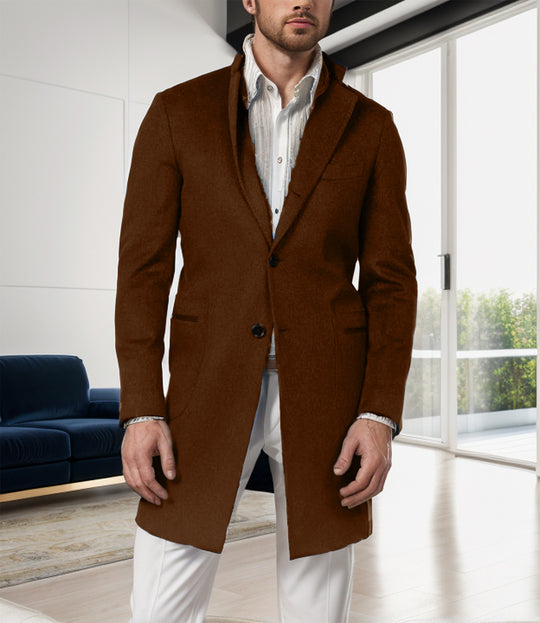 Herren Eleganter Wollmantel mit modernem Schnitt und praktischen Taschen EB