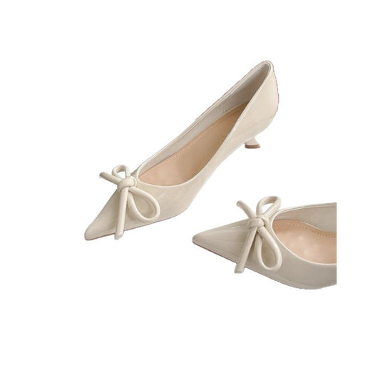 Damen spitze Ballerinas mit elegantem Schleifendetail EB