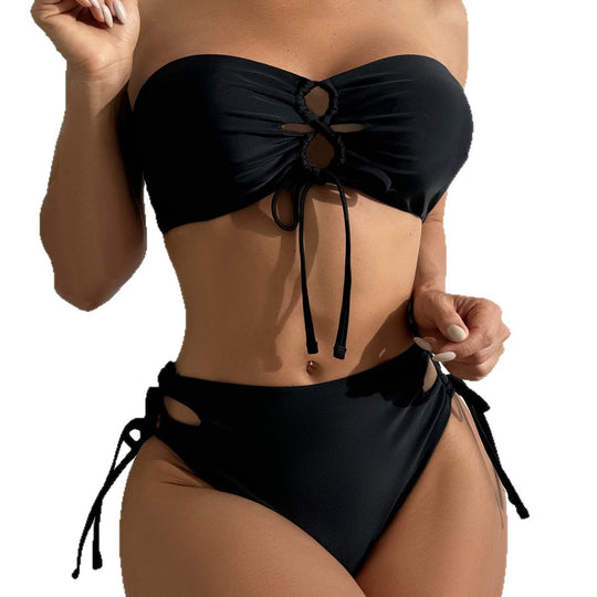 Damen Bandeau-Bikini mit raffinierten Schnürdetails EB