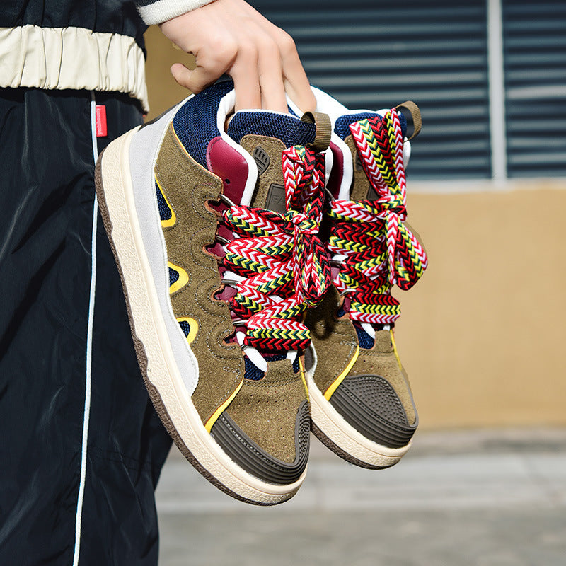 Damen Sportliche High-Top Sneakers mit innovativem Mehrfarbigem Schnürsystem EB