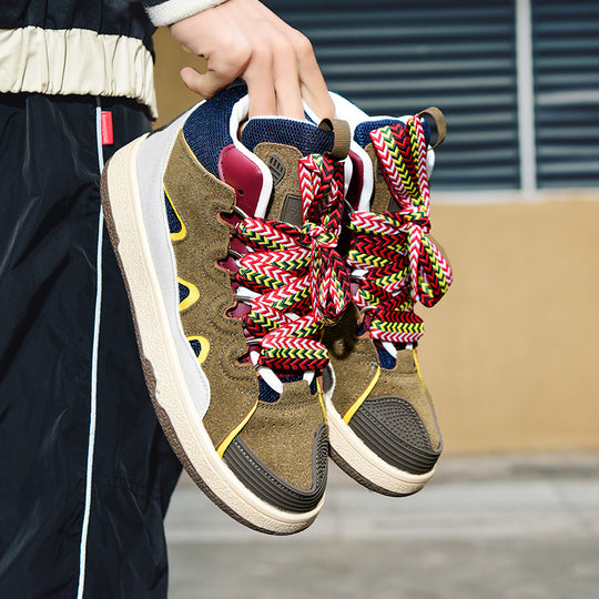 Damen Sportliche High-Top Sneakers mit innovativem Mehrfarbigem Schnürsystem EB
