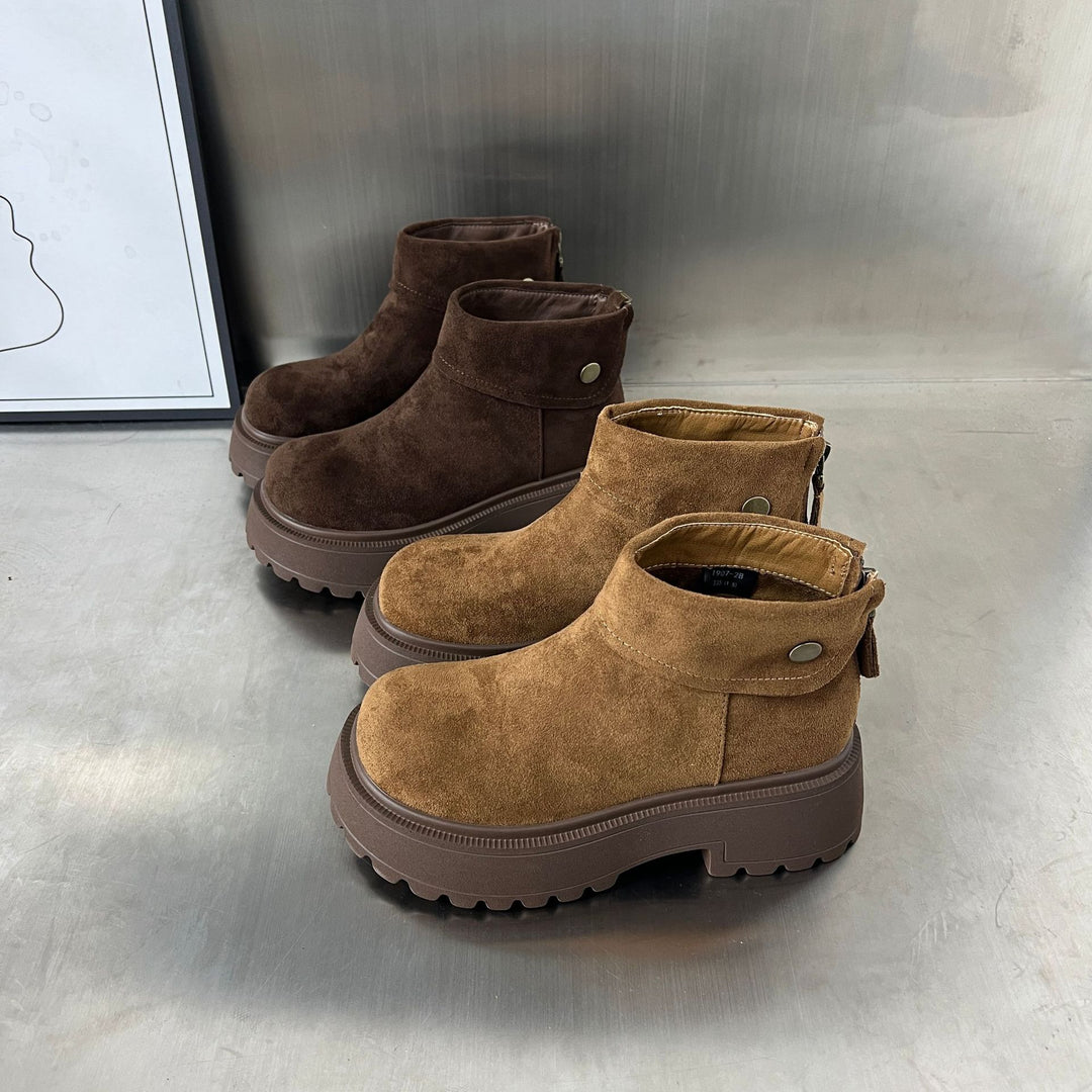 Damen Stiefeletten mit rutschfester Sohle und weichem Wildlederoberteil EB