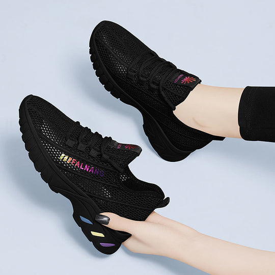 Damen Leichte und atmungsaktive Sport Sneakers mit elastischem Obermaterial EB