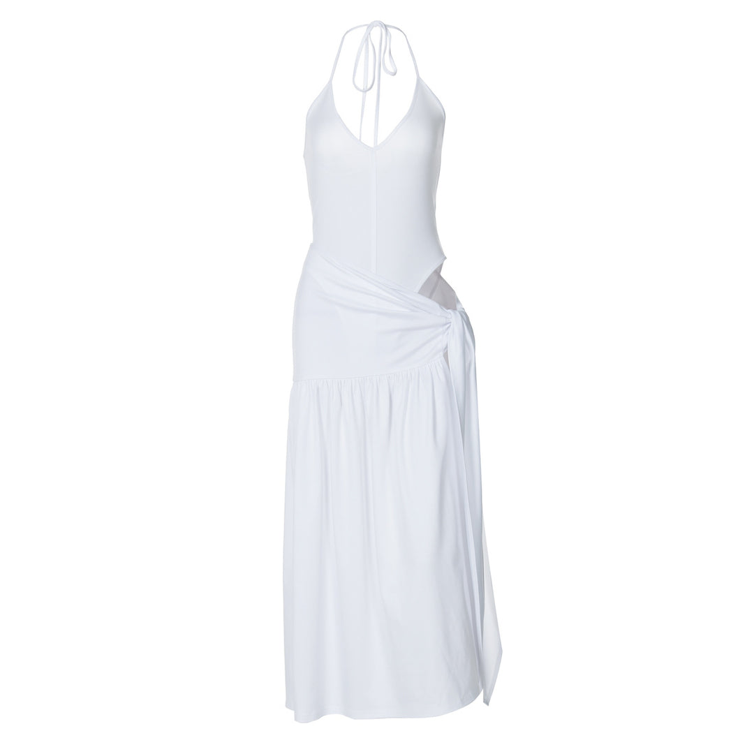 Damen Maxi-Kleid mit elegantem Wickeldesign und seitlichem Schlitz EB