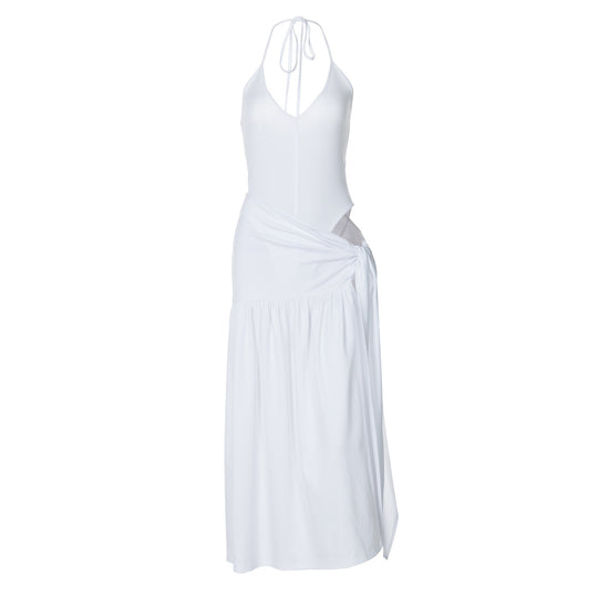 Damen Maxi-Kleid mit elegantem Wickeldesign und seitlichem Schlitz EB
