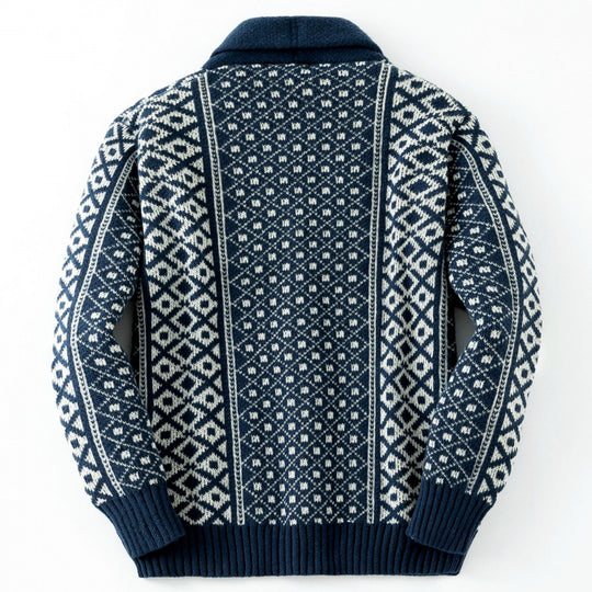 Herren Strickjacke mit traditionellem nordischem Muster EB