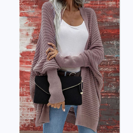 Damen Strickmantel mit offener Front und luftiger Passform EB
