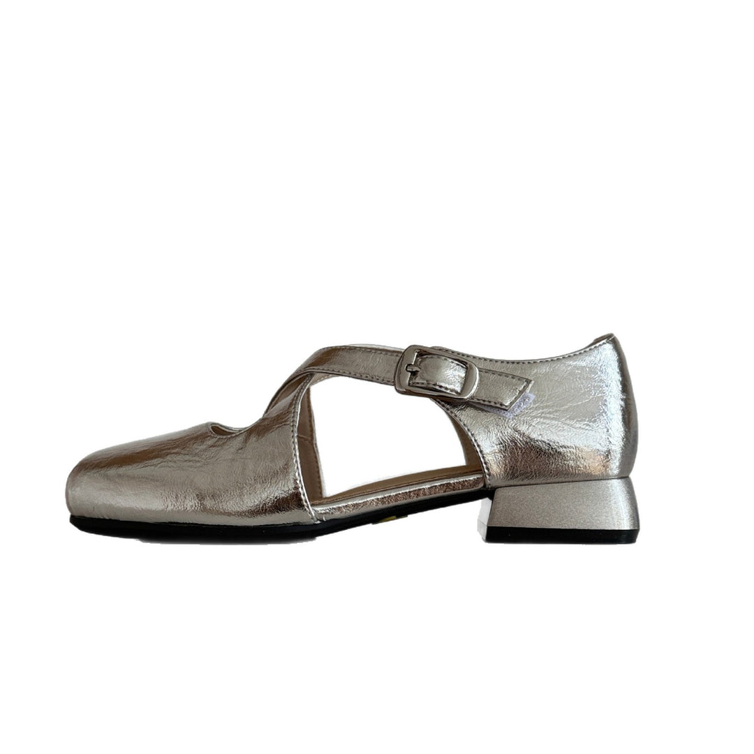 Damen Elegante Slingback-Ballerinas mit modischem Kreuzband EB