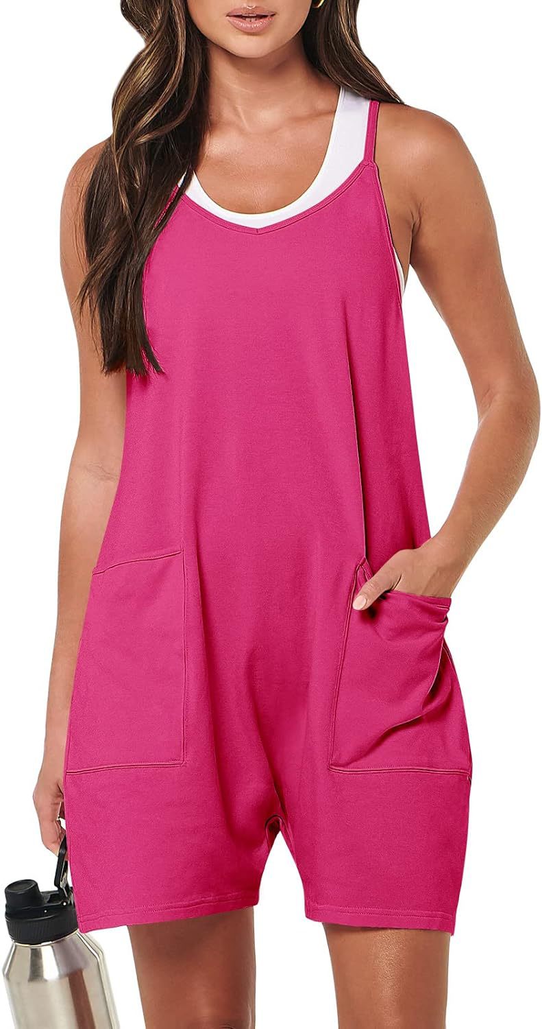Damen sportlicher Jumpsuit mit praktischen Taschen und weitem Schnitt EB