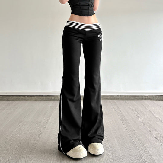 Damen Flared Jogginghose mit seitlichen Streifen EB