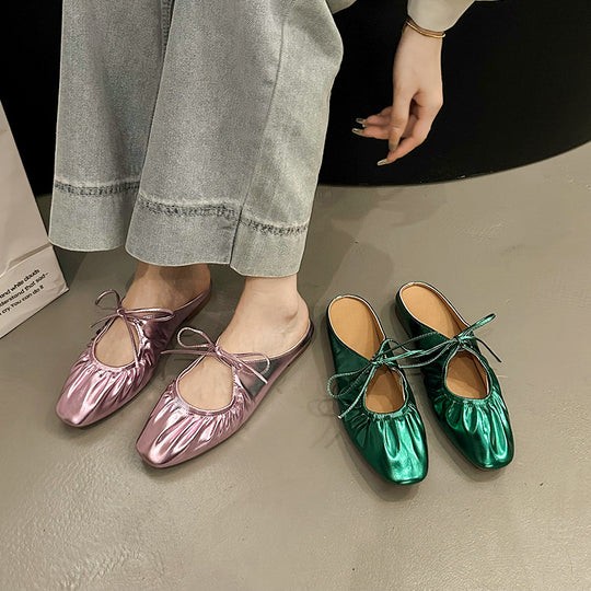 Damen elegante Mules mit raffiniertem Schleifendetail und atmungsaktiver Decksohle EB