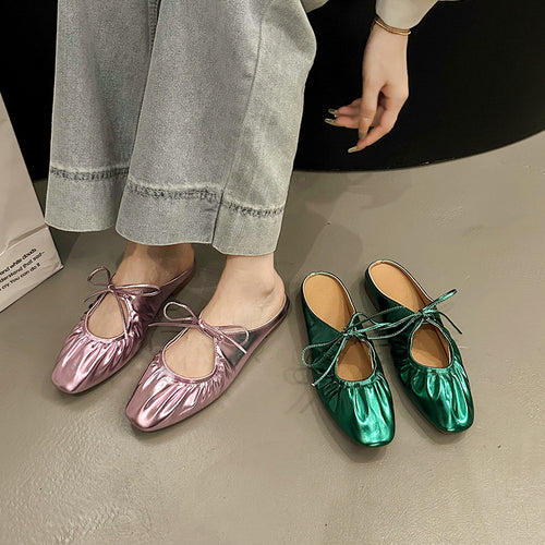 Damen elegante Mules mit raffiniertem Schleifendetail und atmungsaktiver Decksohle EB