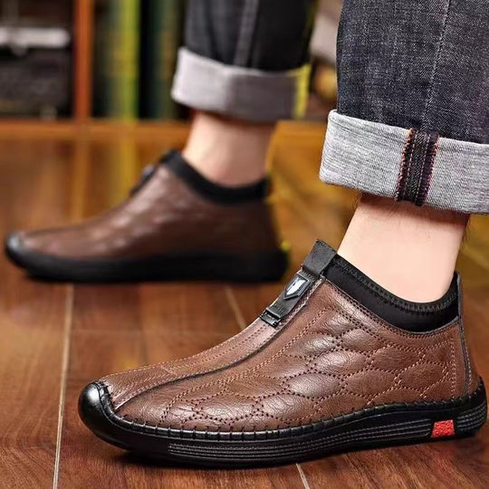 Damen Komfortable und stilvolle Slip-On Lederschuhe EB