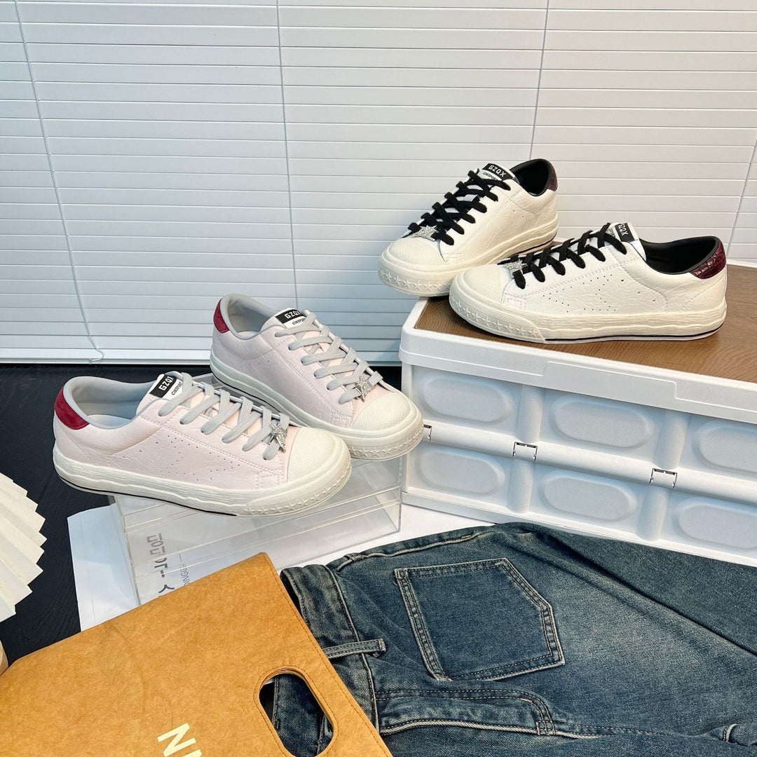 Damen Sneakers mit atmungsaktiver Lederoberfläche und rutschfester Gummisohle EB