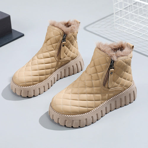 Damen Winterstiefel mit Fleece-Futter und Reißverschluss EB