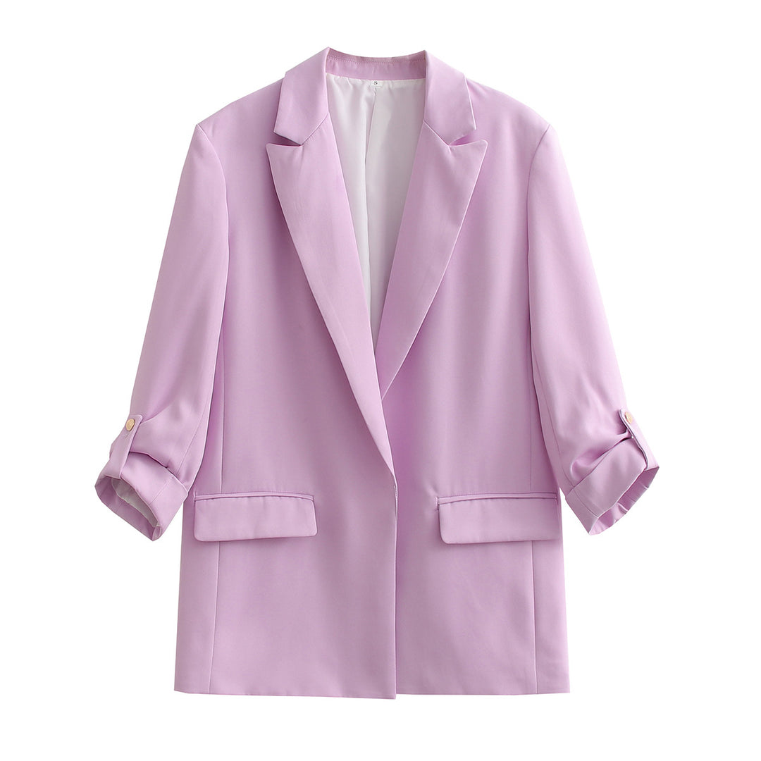 Damen Oversize Longline Blazer mit Dreiviertel-Ärmeln und Reverskragen EB