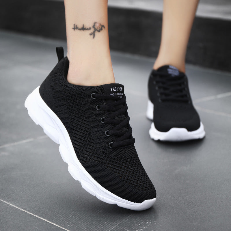 Damen Sportliche Sneakers mit atmungsaktivem Mesh und rutschfester Laufsohle EB