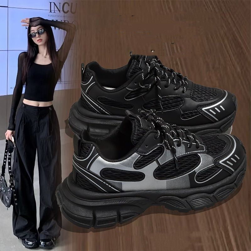 Damen Sportliche Sneakers mit atmungsaktivem Obermaterial und robustem Profil EB