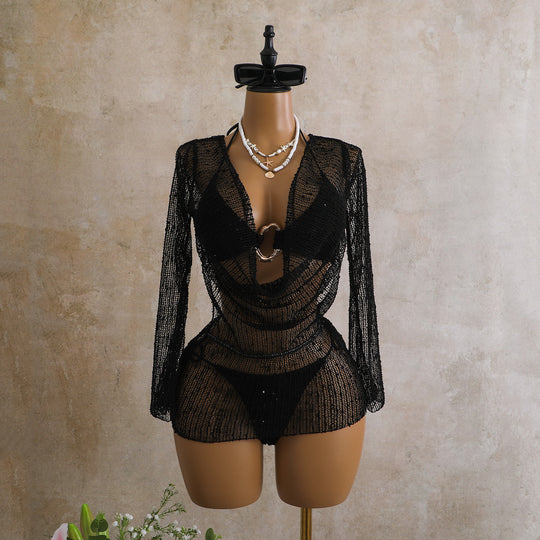 Damen Transparente Badekleid EB