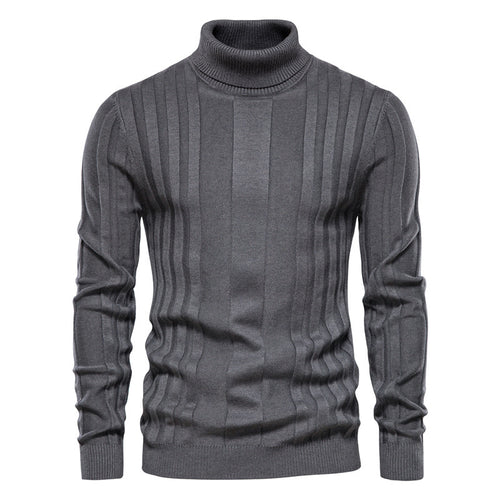 Herren Strickpullover mit hochgeschlossenem Kragen und eleganter Rippstruktur EB