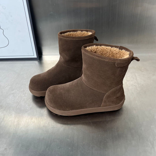 Damen Fleecegefütterte Winterstiefel aus weichem Wildleder EB