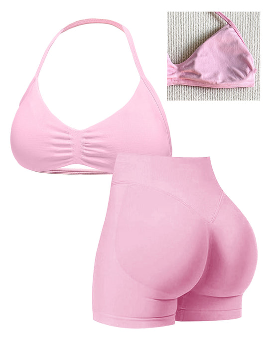 Damen Sportlicher Bikini mit gepolstertem Oberteil und hoher Taille EB